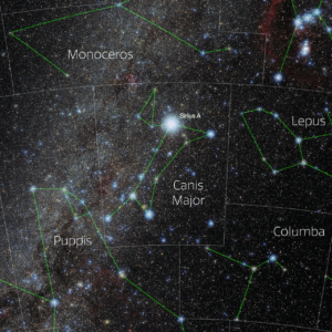 Sirius A in Canis Major constellation
